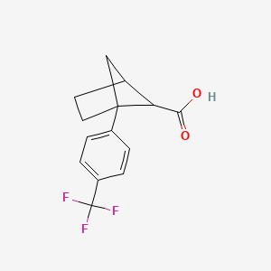 molecular formula C14H13F3O2 B12310714 1-(4-(Trifluoromethyl)phenyl)bicyclo[2.1.1]hexane-5-carboxylic acid 