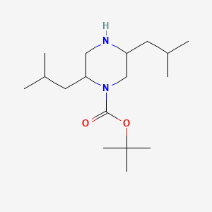 molecular formula C17H34N2O2 B12310771 (2R,5R)-tert-butyl 2,5-diisobutylpiperazine-1-carboxylate hydrochloride 