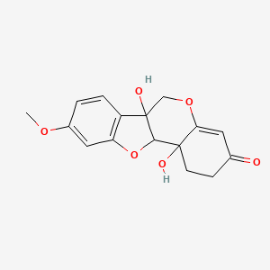 molecular formula C16H16O6 B12310809 6a,11b-Dihydroxy-9-methoxy-1,2,6,11a-tetrahydro-[1]benzofuro[3,2-c]chromen-3-one 