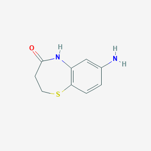 molecular formula C9H10N2OS B12310832 7-Amino-2,3,4,5-tetrahydro-1,5-benzothiazepin-4-one 