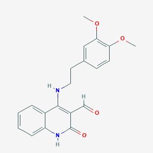 molecular formula C20H20N2O4 B1231085 4-[2-(3,4-二甲氧基苯基)乙胺基]-2-氧代-1H-喹啉-3-甲醛 