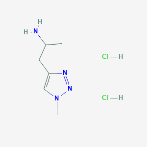 molecular formula C6H14Cl2N4 B12310850 1-(1-methyl-1H-1,2,3-triazol-4-yl)propan-2-amine dihydrochloride 