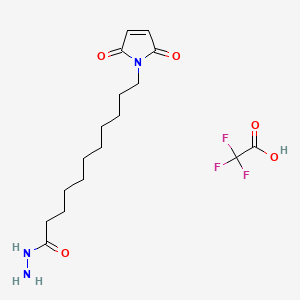 molecular formula C17H26F3N3O5 B12310886 11-(2,5-dioxopyrrol-1-yl)undecanehydrazide;2,2,2-trifluoroacetic acid 