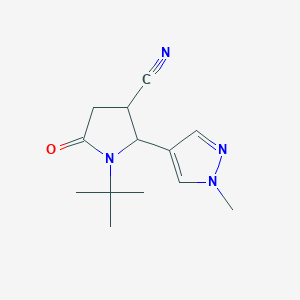 1-tert-Butyl-2-(1-methyl-1H-pyrazol-4-yl)-5-oxopyrrolidine-3-carbonitrile