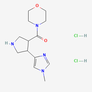 molecular formula C13H22Cl2N4O2 B12310898 rac-4-[(3R,4R)-4-(1-methyl-1H-imidazol-4-yl)pyrrolidine-3-carbonyl]morpholine dihydrochloride, trans 