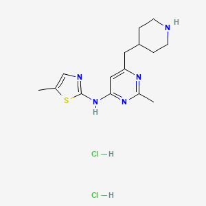 5-methyl-N-(2-methyl-6-(piperidin-4-ylmethyl)pyrimidin-4-yl)thiazol-2-amine dihydrochloride