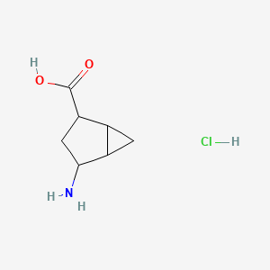 molecular formula C7H12ClNO2 B12310930 rac-(1R,2R,4S,5S)-4-aminobicyclo[3.1.0]hexane-2-carboxylic acid hydrochloride 