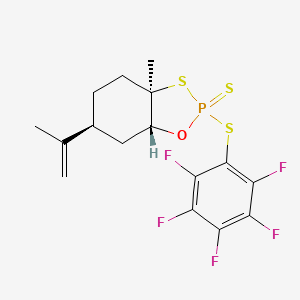 (2R,3aR,6S,7aR)-3a-Methyl-2-((perfluorophenyl)thio)-6-(prop-1-en-2-yl)hexahydrobenzo[d][1,3,2]oxathiaphosphole 2-sulfide