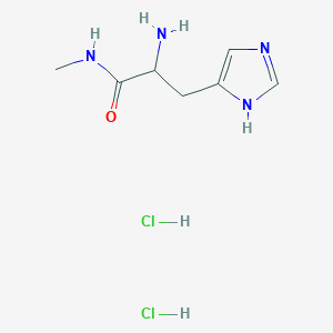 molecular formula C7H14Cl2N4O B12310964 2-amino-3-(1H-imidazol-4-yl)-N-methylpropanamide dihydrochloride 