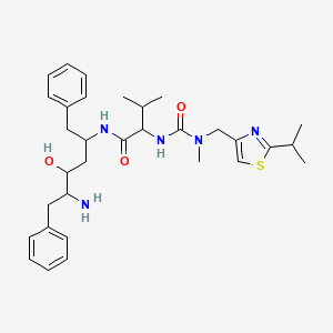 molecular formula C32H45N5O3S B12310985 N-(5-amino-4-hydroxy-1,6-diphenylhexan-2-yl)-3-methyl-2-[[methyl-[(2-propan-2-yl-1,3-thiazol-4-yl)methyl]carbamoyl]amino]butanamide 