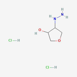 molecular formula C4H12Cl2N2O2 B12311047 rac-(3R,4S)-4-hydrazinyloxolan-3-ol dihydrochloride, trans 