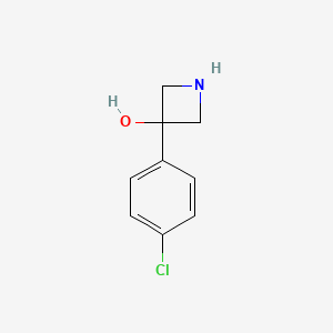 molecular formula C9H10ClNO B12311059 3-(4-Chlorophenyl)azetidin-3-ol 