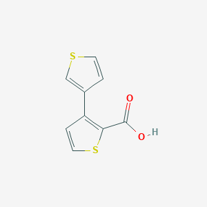 molecular formula C9H6O2S2 B12311078 3-(Thiophen-3-yl)thiophene-2-carboxylic acid 