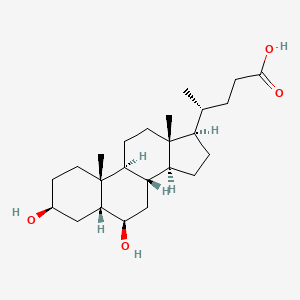 molecular formula C24H40O4 B1231110 3β,6β-二羟基-5β-胆烷-24-酸 