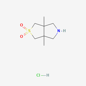 molecular formula C8H16ClNO2S B12311109 3a,6a-dimethyl-hexahydro-1H-2lambda6-thieno[3,4-c]pyrrole-2,2-dione hydrochloride 