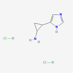 molecular formula C6H11Cl2N3 B12311127 rac-(1R,2R)-2-(1H-imidazol-4-yl)cyclopropan-1-amine dihydrochloride, trans 