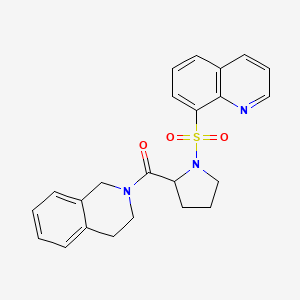 molecular formula C23H23N3O3S B1231113 3,4-dihydro-1H-isoquinolin-2-yl-[1-(8-quinolinylsulfonyl)-2-pyrrolidinyl]methanone 