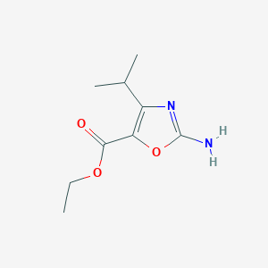 molecular formula C9H14N2O3 B12311130 Ethyl 2-amino-4-(propan-2-yl)-1,3-oxazole-5-carboxylate 