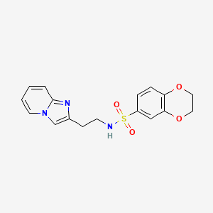 molecular formula C17H17N3O4S B1231115 N-[2-(2-imidazo[1,2-a]pyridinyl)ethyl]-2,3-dihydro-1,4-benzodioxin-6-sulfonamide 