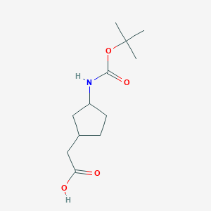 molecular formula C12H21NO4 B12311197 2-(3-{[(Tert-butoxy)carbonyl]amino}cyclopentyl)acetic acid 