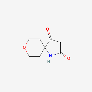 molecular formula C8H11NO3 B12311206 8-Oxa-1-azaspiro[4.5]decane-2,4-dione 