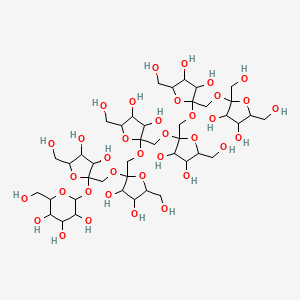 2-[2-[[2-[[2-[[2-[[2-[[3,4-dihydroxy-2,5-bis(hydroxymethyl)oxolan-2-yl]oxymethyl]-3,4-dihydroxy-5-(hydroxymethyl)oxolan-2-yl]oxymethyl]-3,4-dihydroxy-5-(hydroxymethyl)oxolan-2-yl]oxymethyl]-3,4-dihydroxy-5-(hydroxymethyl)oxolan-2-yl]oxymethyl]-3,4-dihydroxy-5-(hydroxymethyl)oxolan-2-yl]oxymethyl]-3,4-dihydroxy-5-(hydroxymethyl)oxolan-2-yl]oxy-6-(hydroxymethyl)oxane-3,4,5-triol