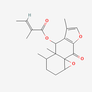 (6,9,10-trimethyl-2-oxo-4,14-dioxatetracyclo[7.5.0.01,13.03,7]tetradeca-3(7),5-dien-8-yl) (E)-2-methylbut-2-enoate