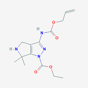 Ethyl 3-(((allyloxy)carbonyl)amino)-6,6-dimethyl-5,6-dihydropyrrolo[3,4-c]pyrazole-1(4H)-carboxylate