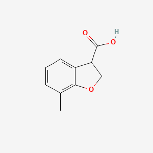 molecular formula C10H10O3 B12311332 7-Methyl-2,3-dihydro-1-benzofuran-3-carboxylic acid 