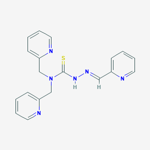 molecular formula C19H18N6S B1231137 1,1-bis(2-pyridylmethyl)-3-[(E)-2-pyridylmethyleneamino]thiourea 