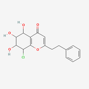 4H-1-Benzopyran-4-one,8-chloro-5,6,7,8-tetrahydro-5,6,7-trihydroxy-2-(2-phenylethyl)-,(5R,6R,7R,8S)-rel-(+)-