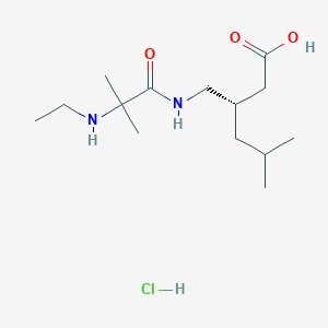 (3S)-3-{[2-(ethylamino)-2-methylpropanamido]methyl}-5-methylhexanoic acid hydrochloride