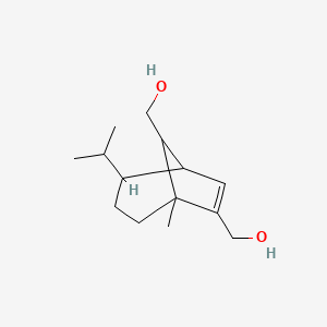 molecular formula C14H24O2 B12311397 [7-(Hydroxymethyl)-1-methyl-4-propan-2-yl-8-bicyclo[3.2.1]oct-6-enyl]methanol 