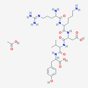 molecular formula C32H53N9O11 B12311404 H-DL-Arg-DL-Lys-DL-Asp-DL-Val-DL-Tyr-OH.CH3CO2H 