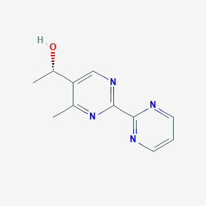 molecular formula C11H12N4O B12311408 (1S)-1-[4-methyl-2-(pyrimidin-2-yl)pyrimidin-5-yl]ethan-1-ol 