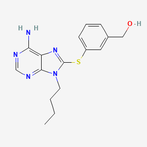 molecular formula C16H19N5OS B12311412 (3-(6-amino-9-butyl-9H-purin-8-ylthio)phenyl)methanol 