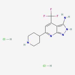 6-(piperidin-4-yl)-4-(trifluoromethyl)-1H-pyrazolo[3,4-b]pyridin-3-amine dihydrochloride