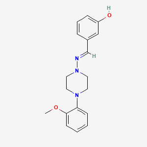 molecular formula C18H21N3O2 B1231144 3-(((4-(2-Methoxyphenyl)-1-piperazinyl)imino)methyl)phenol 