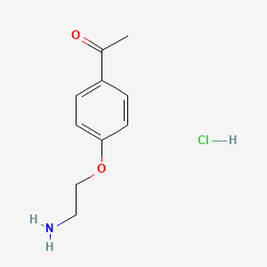 molecular formula C10H14ClNO2 B12311444 1-[4-(2-Aminoethoxy)phenyl]ethan-1-one hydrochloride 