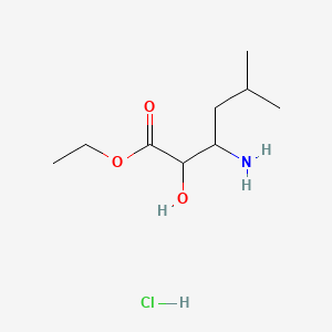 molecular formula C9H20ClNO3 B12311462 Ethyl 3-amino-2-hydroxy-5-methylhexanoate hydrochloride 