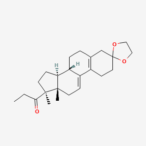 (17Ss)-cyclic 3-(1,2-ethanediyl acetal)17-methyl-17-(1-oxopropyl)-estra-5(10),9(11)-dien-3-one