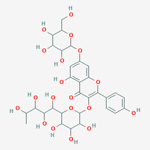 5-Hydroxy-2-(4-hydroxyphenyl)-7-[3,4,5-trihydroxy-6-(hydroxymethyl)oxan-2-yl]oxy-3-[3,4,5-trihydroxy-6-(1,2,3,4-tetrahydroxypentyl)oxan-2-yl]oxychromen-4-one