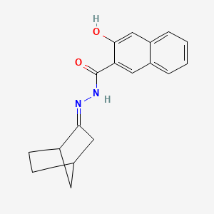 molecular formula C18H18N2O2 B1231149 N-[(E)-2-双环[2.2.1]庚烷基亚氨基]-3-羟基萘-2-甲酰胺 