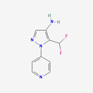 molecular formula C9H8F2N4 B12311506 5-(difluoromethyl)-1-(pyridin-4-yl)-1H-pyrazol-4-amine 