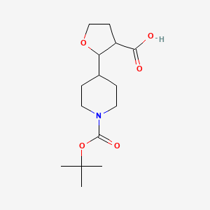 rac-(2R,3S)-2-{1-[(tert-butoxy)carbonyl]piperidin-4-yl}oxolane-3-carboxylic acid, trans