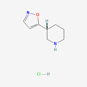 molecular formula C8H13ClN2O B12311513 (R)-5-(piperidin-3-yl)isoxazole hydrochloride 