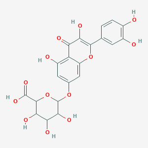 molecular formula C21H18O13 B12311553 (2S,3S,4S,5R,6S)-6-{[2-(3,4-dihydroxyphenyl)-3,5-dihydroxy-4-oxo-4H-chromen-7-yl]oxy}-3,4,5-trihydroxyoxane-2-carboxylic acid 