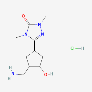 5-[3-(Aminomethyl)-4-hydroxycyclopentyl]-2,4-dimethyl-1,2,4-triazol-3-one;hydrochloride