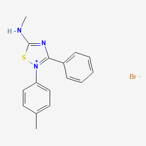 molecular formula C16H16BrN3S B12311624 5-(Methylamino)-2-(4-methylphenyl)-3-phenyl-1,2lambda5,4-thiadiazol-2-ylium bromide 