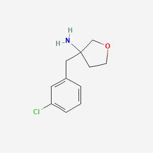 3-[(3-Chlorophenyl)methyl]oxolan-3-amine